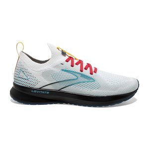 Brooks Levitate StealthFit 5 Road Running Shoes - Womens, White/Blue/Black | IE-GNZ692501